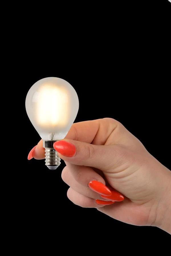 Lucide P45 - Filament bulb - Ø 4,5 cm - LED Dim. - E14 - 1x4W 2700K - frosted - atmosphere 1